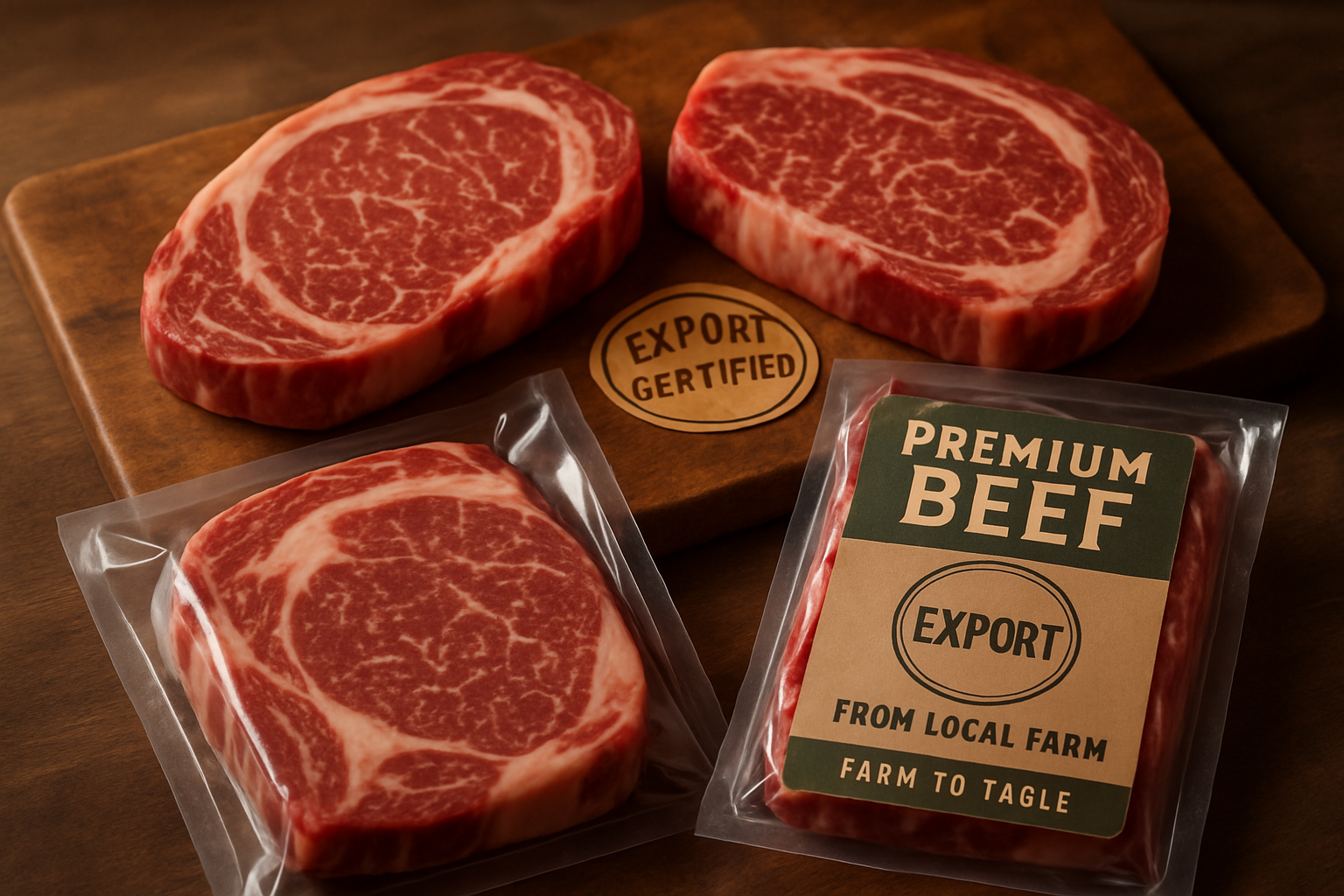 Premium beef cuts prepared for export