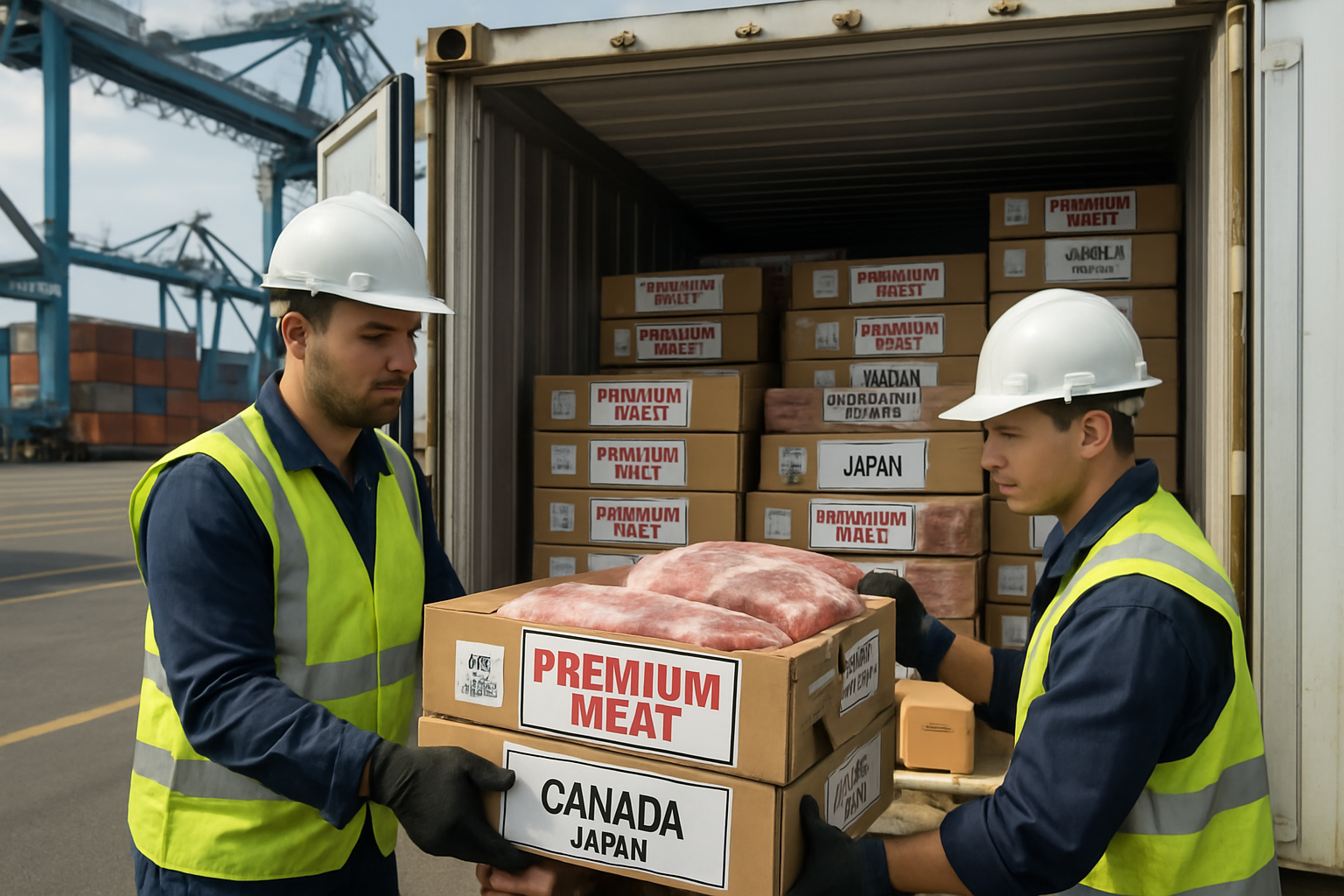 International shipping of meat products
